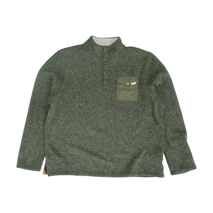 Green Solid 1/4 Zip Pullover