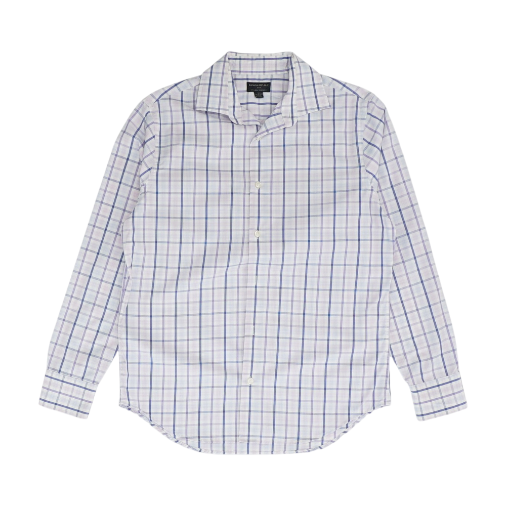 White Check Long Sleeve Button Down