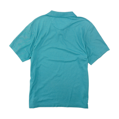 Blue Solid Short Sleeve Polo