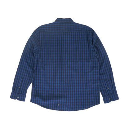 Navy Check Long Sleeve Button Down