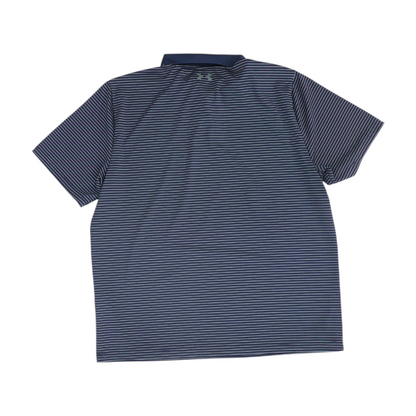 Navy Striped Short Sleeve Polo