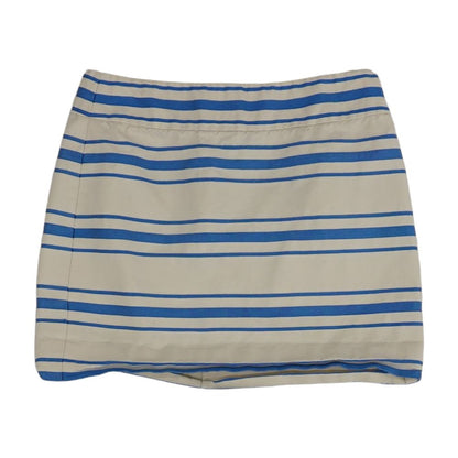 Beige Striped Mini Skirt