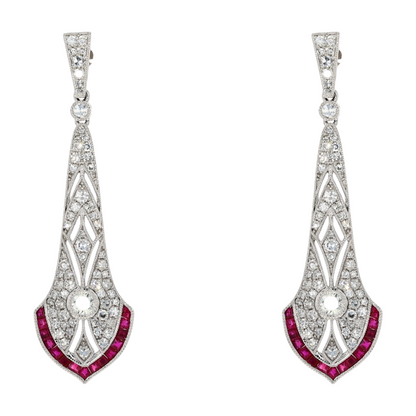 2 1/4 ctw Platinum Diamond Statement Earrings