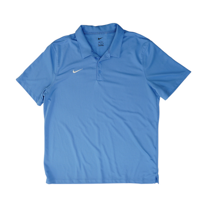 Blue Solid Short Sleeve Polo