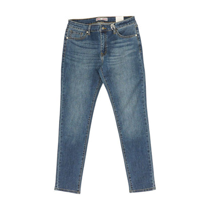 Blue High Rise Slim Leg Jeans