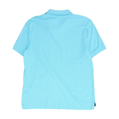 Blue Solid Short Sleeve Polo