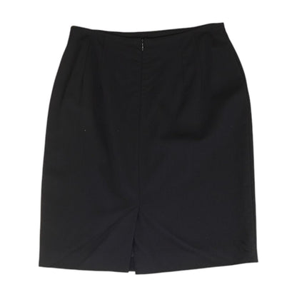 Navy Solid Midi Skirt
