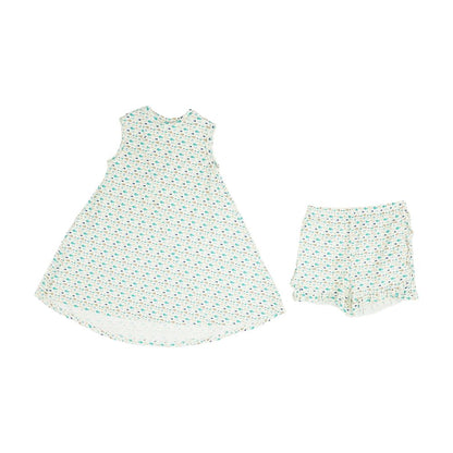Beige Graphic Dress Set