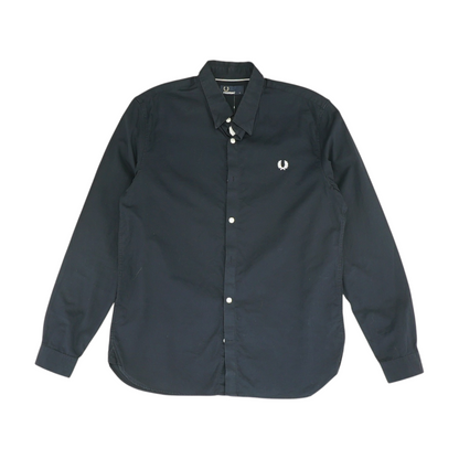 Navy Solid Long Sleeve Button Down