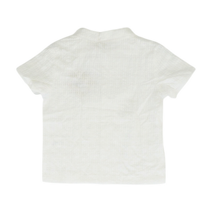White Plaid Short Sleeve Button Down