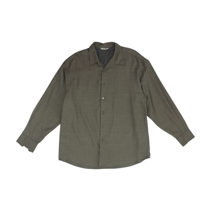 Brown Solid Flannel Button Down