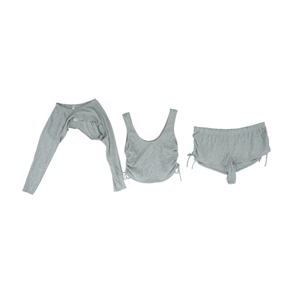 Gray Plus Solid Pajama Set