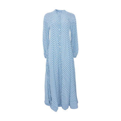 Blue Abstract Maxi Dress