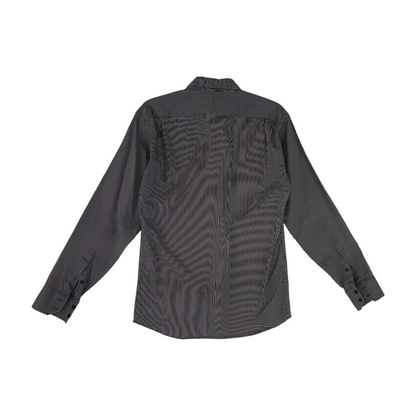 Navy Striped Long Sleeve Button Down