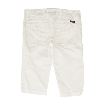 White Solid Shorts