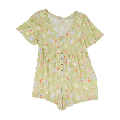 Green Floral Romper