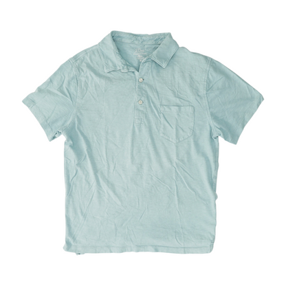 Blue Solid Short Sleeve Polo