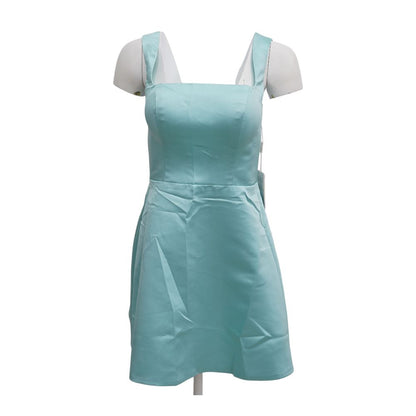 Blue Solid Mini Dress