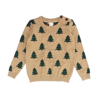 Tan Print Sweatshirt Pullover
