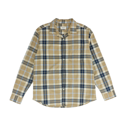 Tan Plaid Long Sleeve Button Down