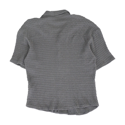 Charcoal Solid Short Sleeve Button Down