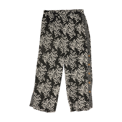 Black Plus Floral Wide Leg Pants