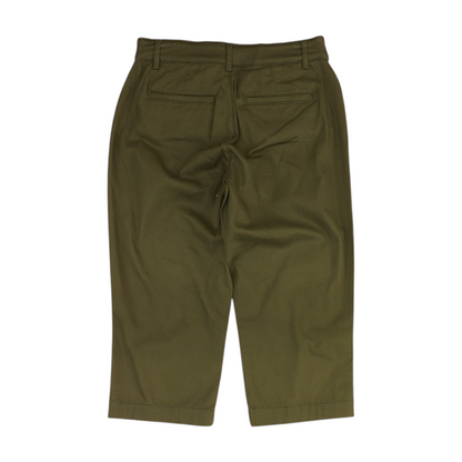 Green Solid Chino Capris