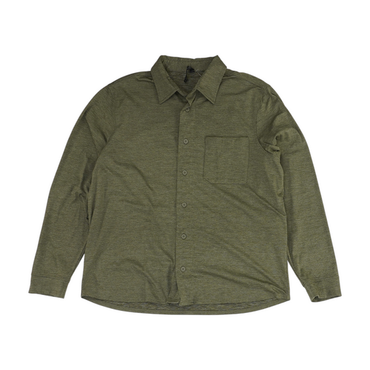 Green Solid Flannel Button Down