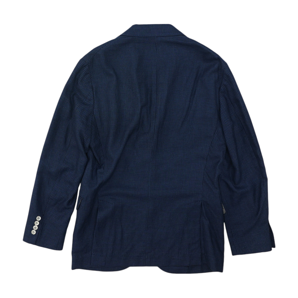 Wool, Silk, And Linen Blend Prince Of Wales Deconstructed Blazer