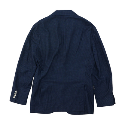 Wool, Silk, And Linen Blend Prince Of Wales Deconstructed Blazer