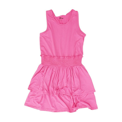 Pink Solid Midi Dress