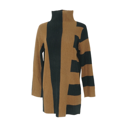 Brown Abstract Midi Dress