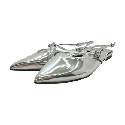 Silver Slip-On Flats