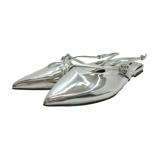 Silver Slip-On Flats