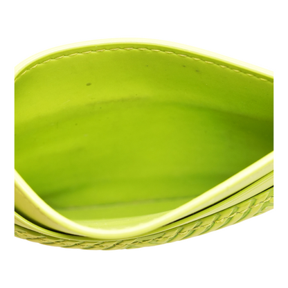 Kiwi Green Cardholder in Debossed Leather