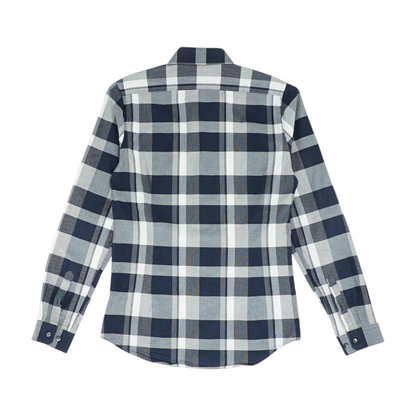 Navy Check Long Sleeve Button Down