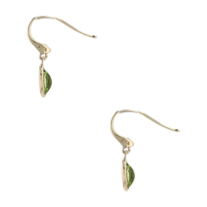 1 1/3 ctw 10K Yellow Gold Peridot Dangle Earrings