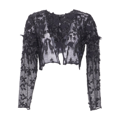 Black Floral Cardigan