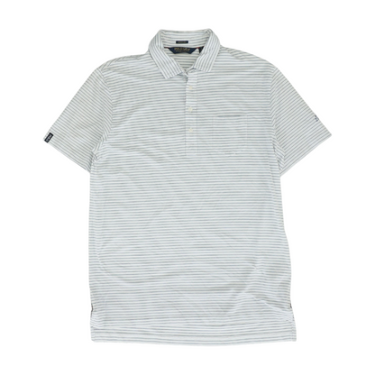 White Striped Short Sleeve Polo