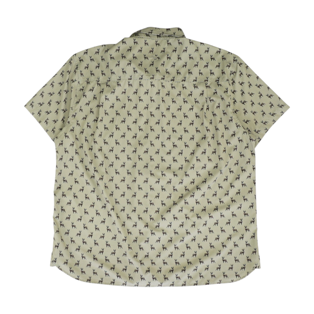 Green Graphic Short Sleeve Button Down