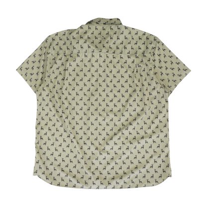 Green Graphic Short Sleeve Button Down