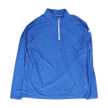 Blue Solid 1/4 Zip Pullover