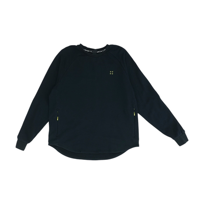 Black Solid Sweatshirt Pullover