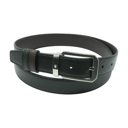 Reversible Black and Brown Saffiano Leather 30MM