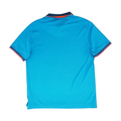 Blue Solid Short Sleeve Polo
