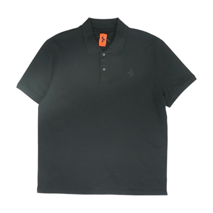 Black Solid Short Sleeve Polo