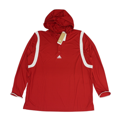 Red Color Block Hoodie Pullover