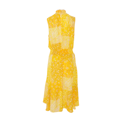 Yellow Floral Midi Dress