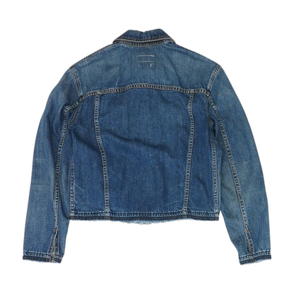 Blue Solid Denim Jacket
