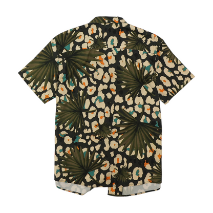 Green Tropical Short Sleeve Button Down